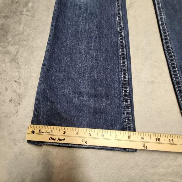 ReRock for Express Jeans Womens 6R Bootcut Stretch Distressed Embroidered Denim - Picture 6 of 11